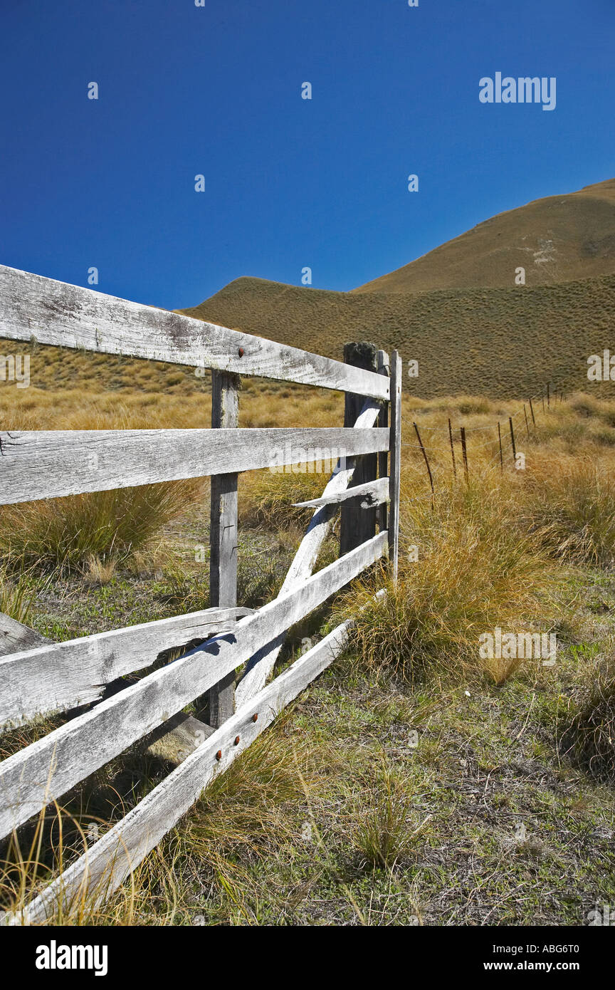 Gate Lindis Pass Otago ile sud Nouvelle Zelande Banque D'Images