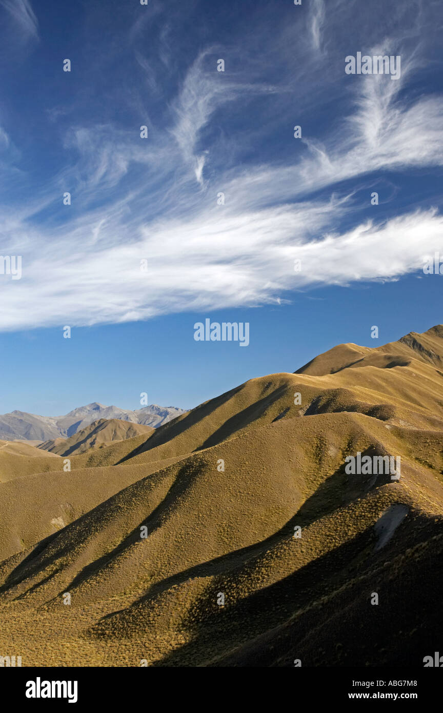 Lindis Pass Otago ile sud Nouvelle Zelande Banque D'Images