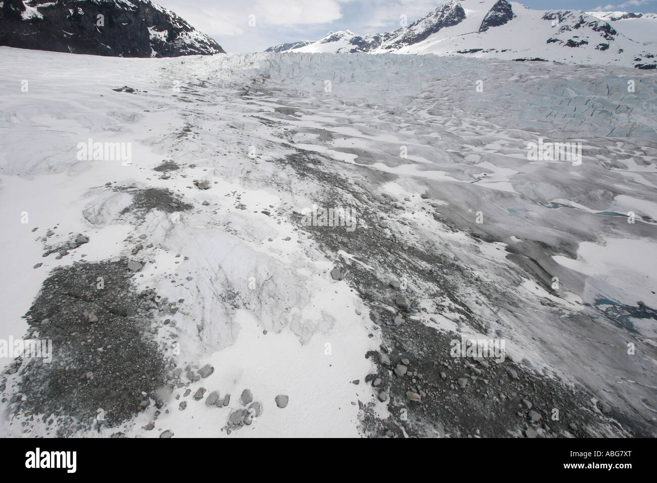 Moraine médiane, Mendenhall Glacier, Alaska Banque D'Images