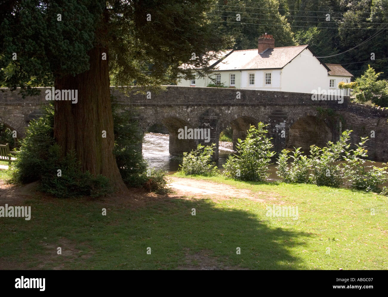 Pont Dulverton traverse la rivière Barle, Somerset, Angleterre, Banque D'Images