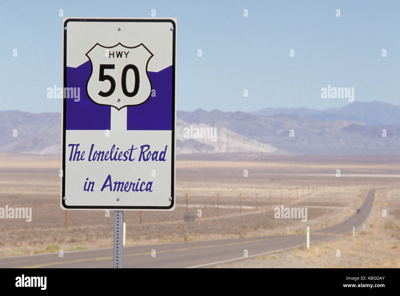Nevada 2014 Elk251 U S de la Route 50 Route plus solitaire en Amérique Banque D'Images