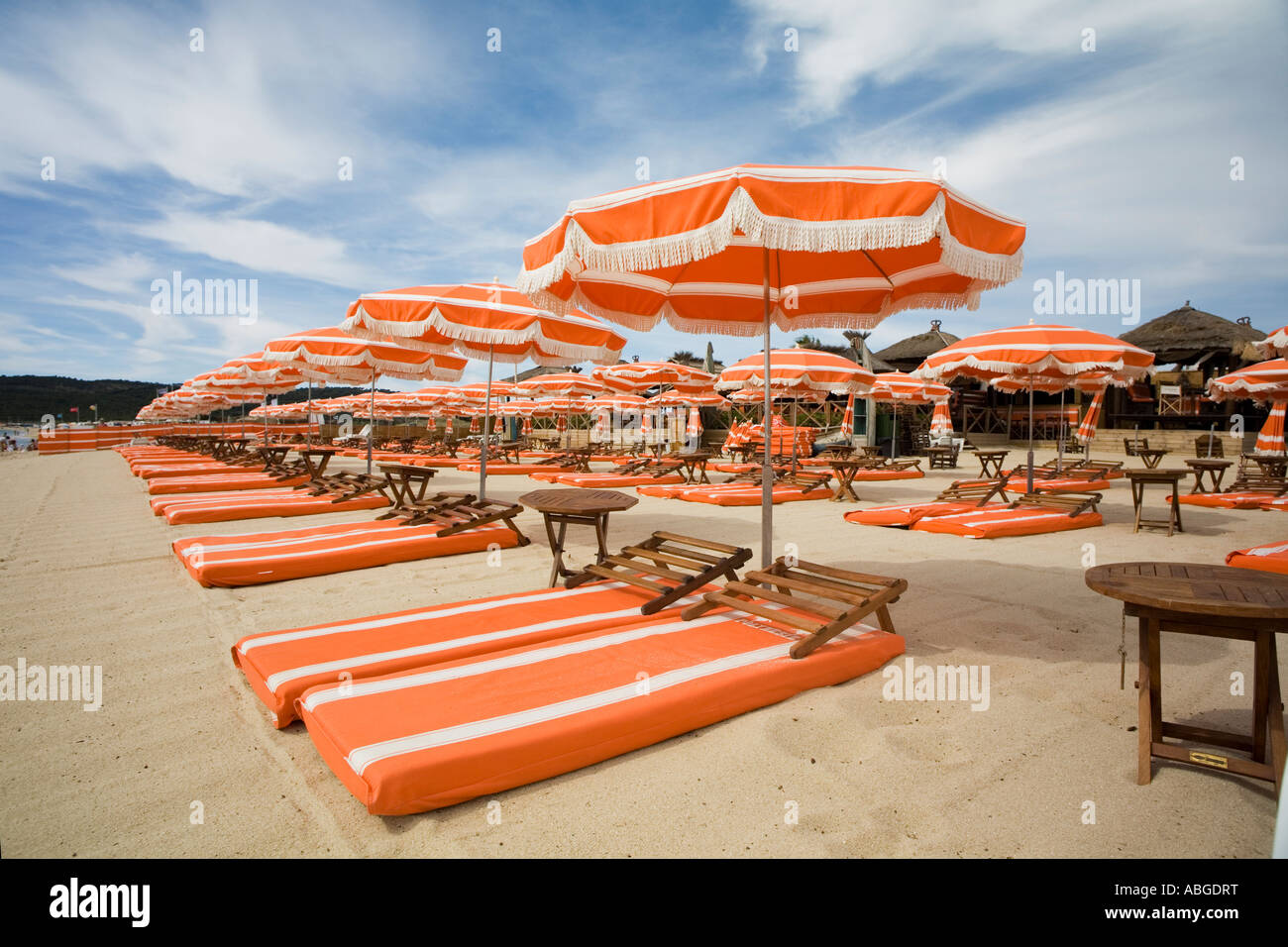 Pampelonne - St Tropez, Var, Cote d'Azur, France - Beach club Banque D'Images