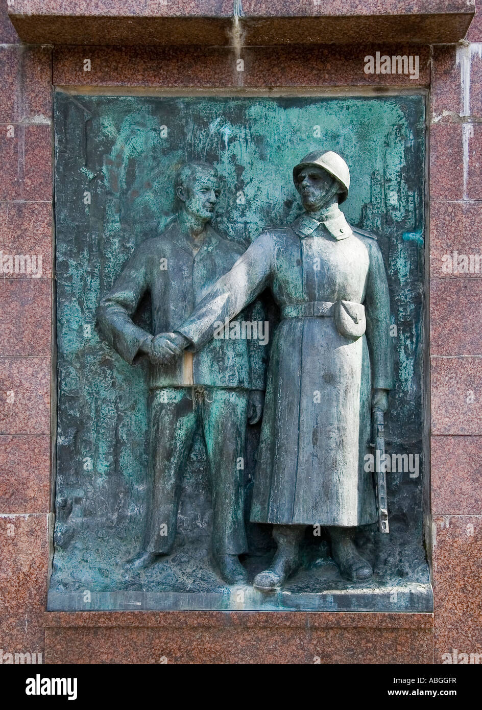 La mémoire des soldats soviétiques tués durant la Seconde Guerre mondiale, Stralsund, Mecklembourg-Poméranie-Occidentale, Allemagne Banque D'Images