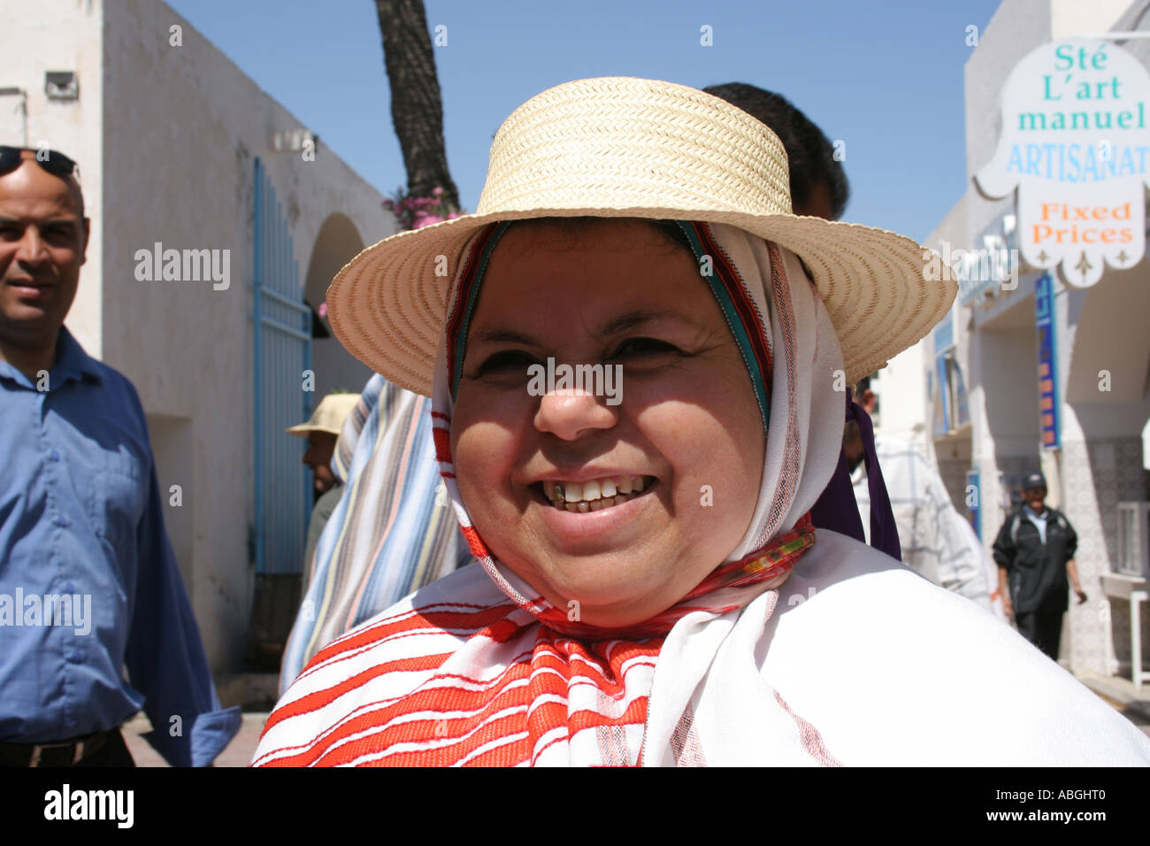 Portrait d'une femme berbère Houmt Souk Djerba Banque D'Images