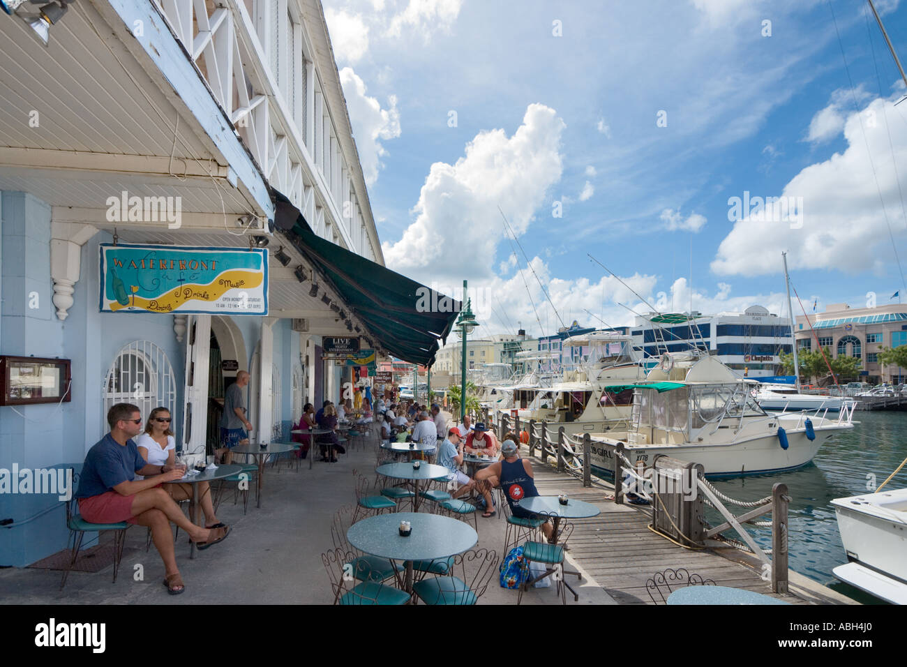 Waterfront Cafe, le carénage, Bridgetown, Barbade, Petites Antilles, Antilles, Caraïbes Banque D'Images