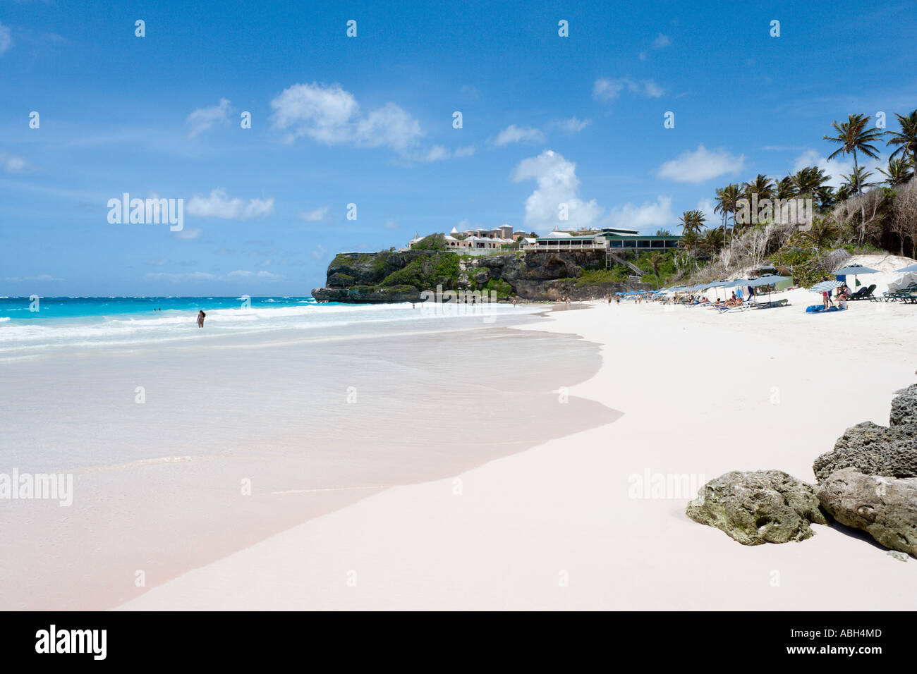 Crane Beach et Crane Beach Hotel, côte sud-est, de la Barbade, Petites Antilles, Antilles, Caraïbes Banque D'Images