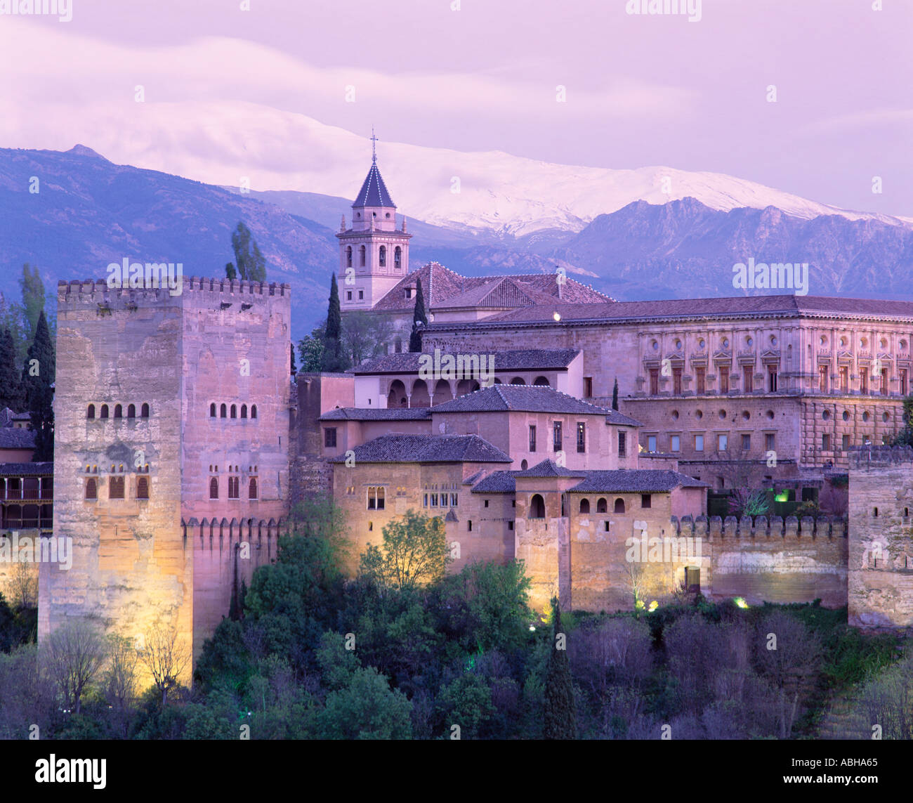 Palais de l'Alhambra grenade sierra nevada andalousie espagne Banque D'Images