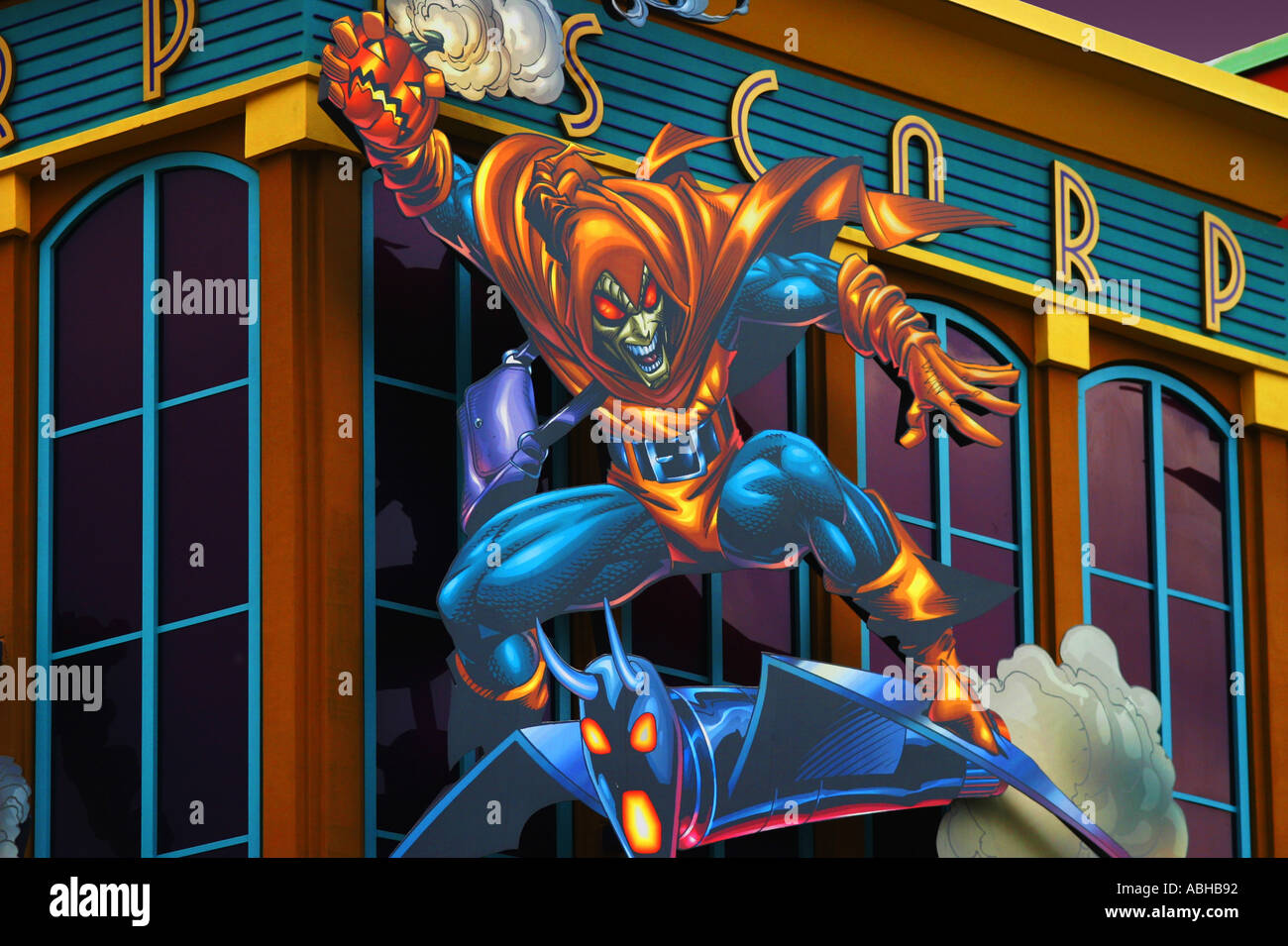 Caricature de super héros de dessin de bande dessinée Banque D'Images