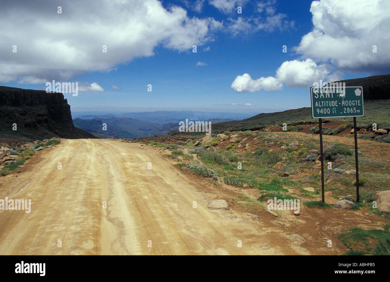 Sani Pass, 2,865 mètres de haut, frontière entre le Lesotho et l'Afrique du Sud Banque D'Images