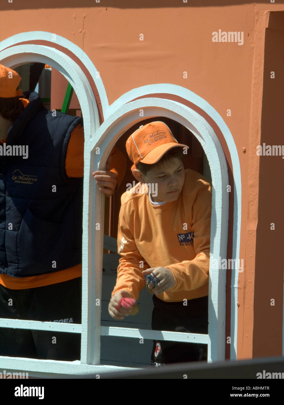 Jeune mec en procession religieuse à Giugliano Naples , au sud de l'italie Banque D'Images