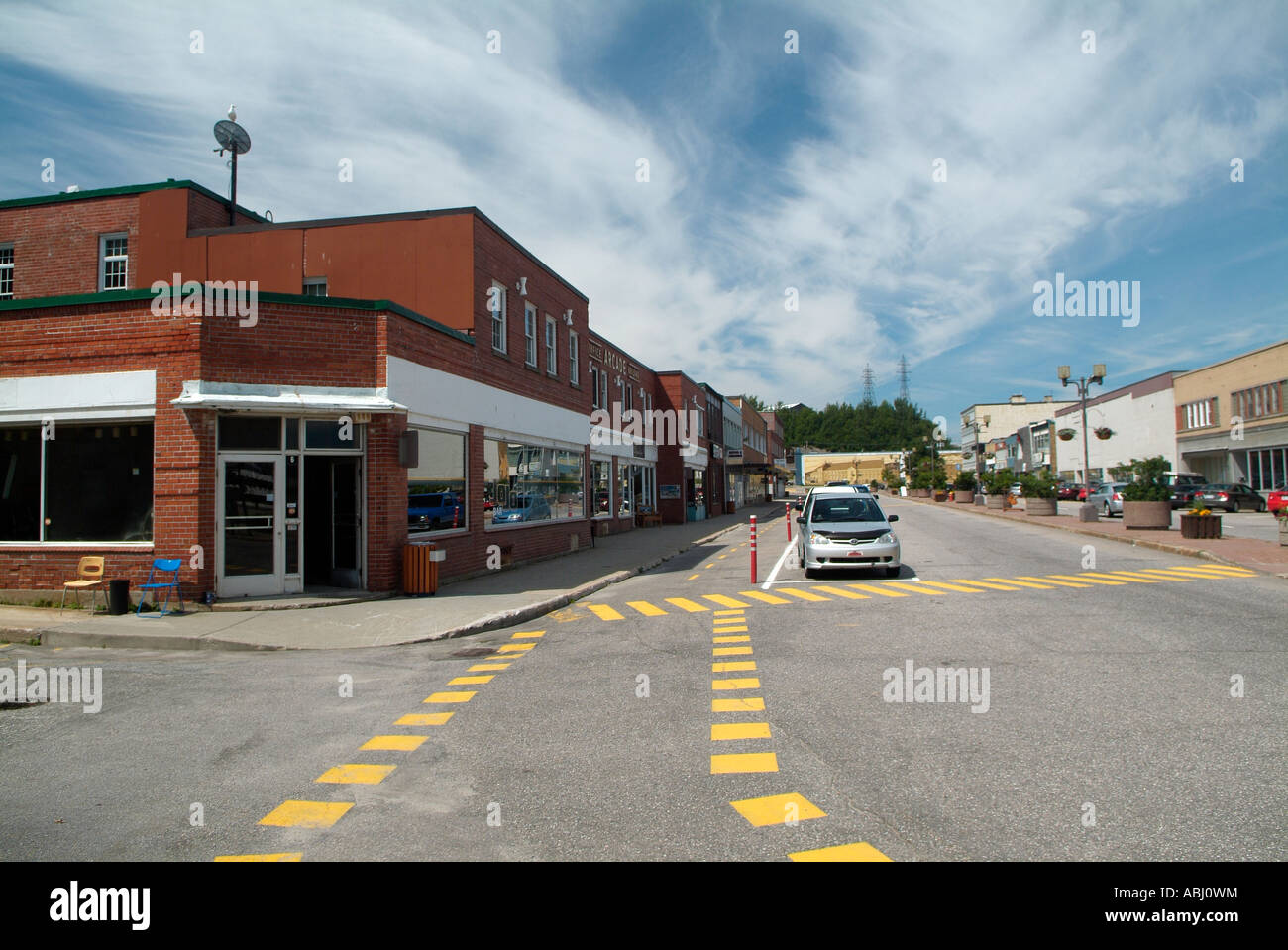 Le centreville et les rues de Baie Comeau, Québec Photo Stock Alamy