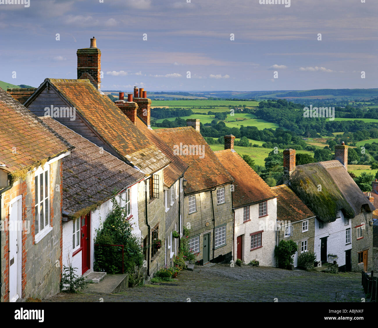 Go - DORSET : Gold Hill au Shaftesbury Banque D'Images