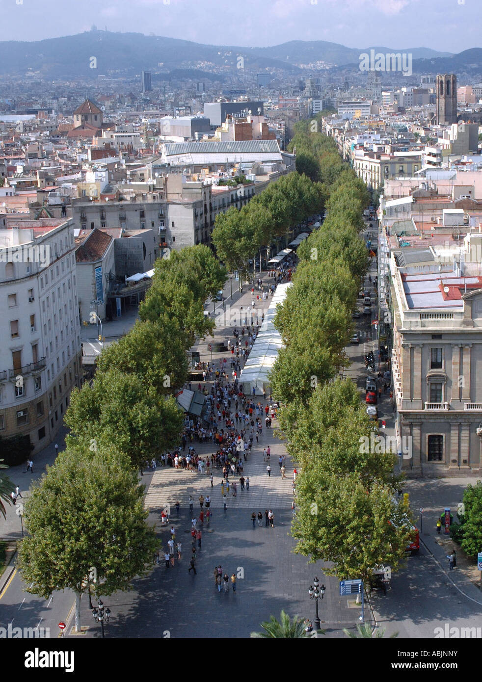 Vue panoramique de Las Ramblas Barcelona LA CATALOGNE CATALOGNE CATALOGNE Barça Barça Costa Brava España Espagne Europe Banque D'Images