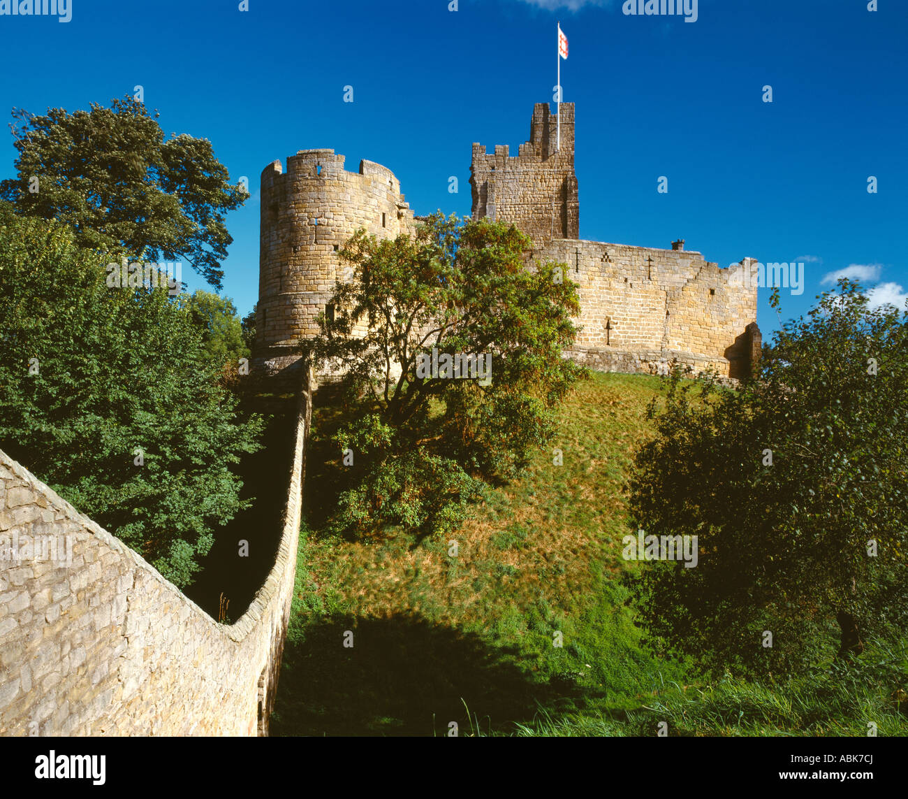 Une vue de jour, Château de Prudhoe Prudhoe, Northumberland. Banque D'Images