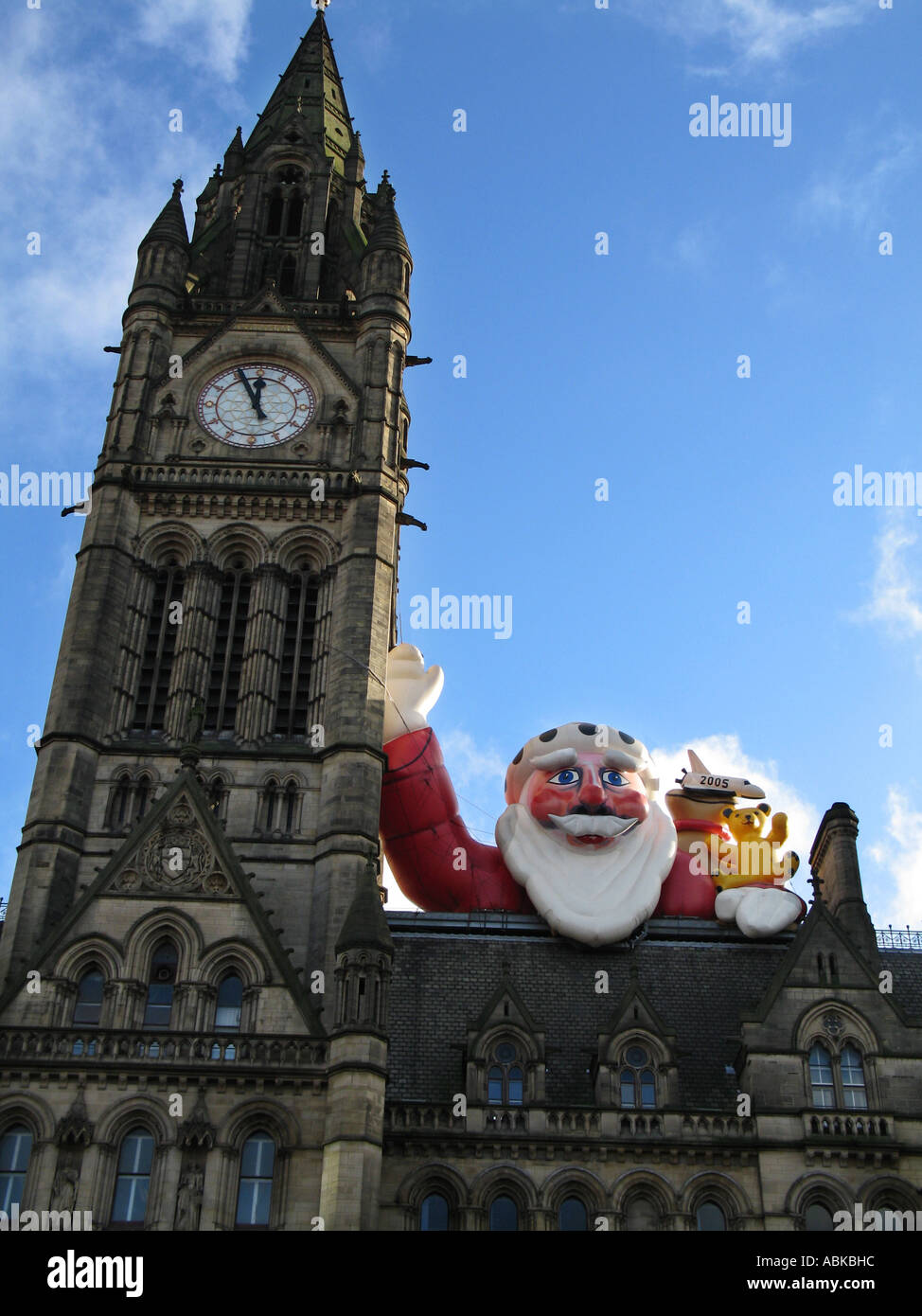 Le Père Noël à l'Hôtel de ville de Manchester Banque D'Images