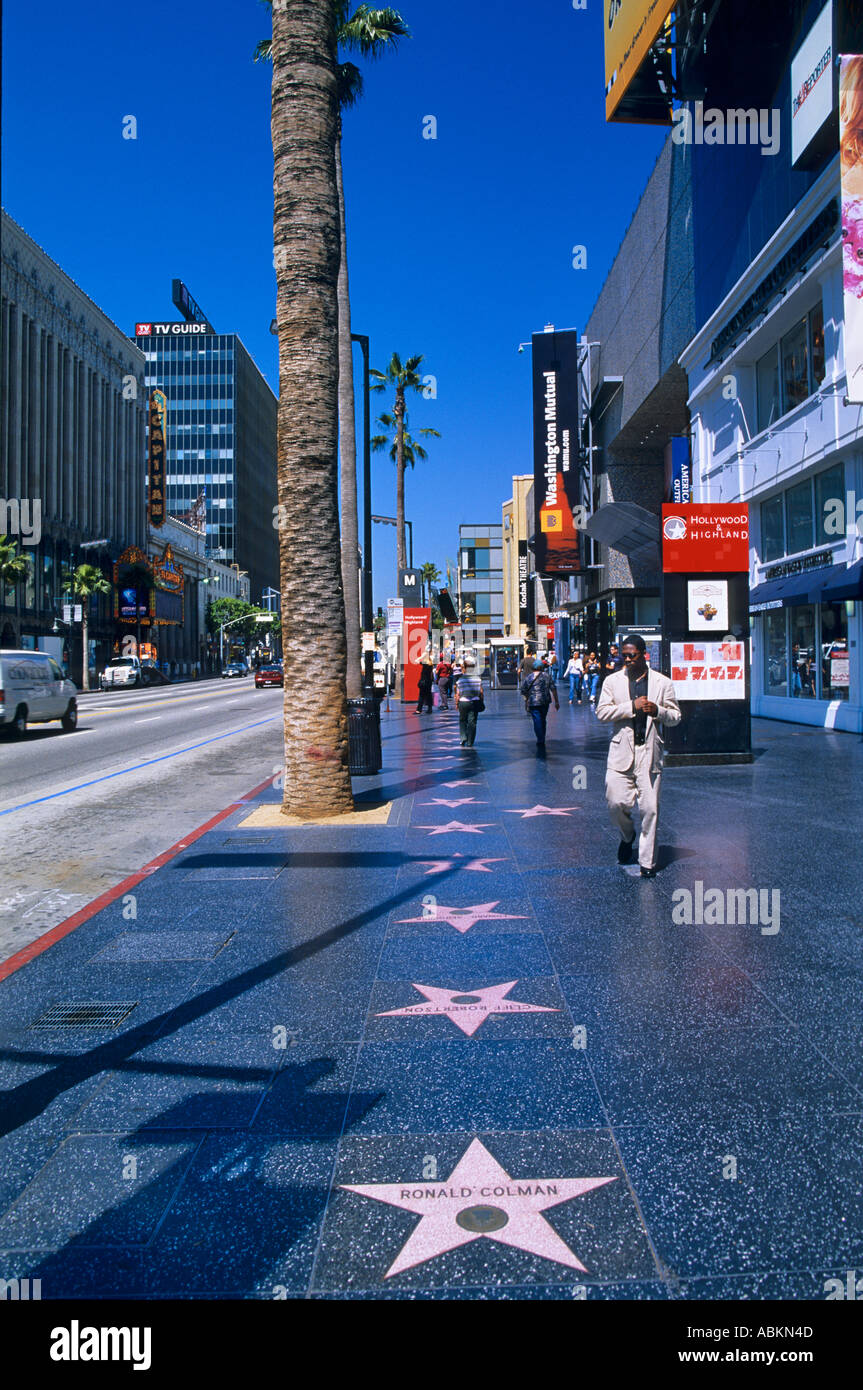 Le WALK OF FAME DE HOLLYWOOD BOULEVARD LOS ANGELES Banque D'Images