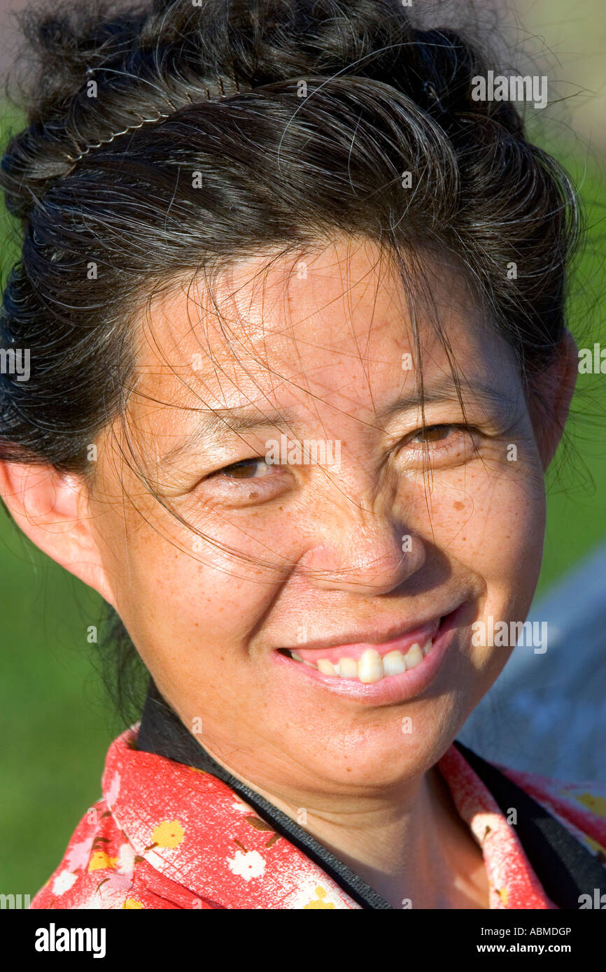 Portrait d'une femme coréenne à Seattle Washington Banque D'Images