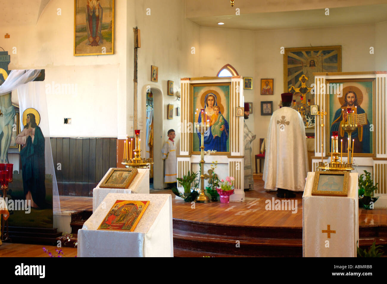 Alaska, Kodiak, Holy Resurrection Eglise Orthodoxe Russe Banque D'Images