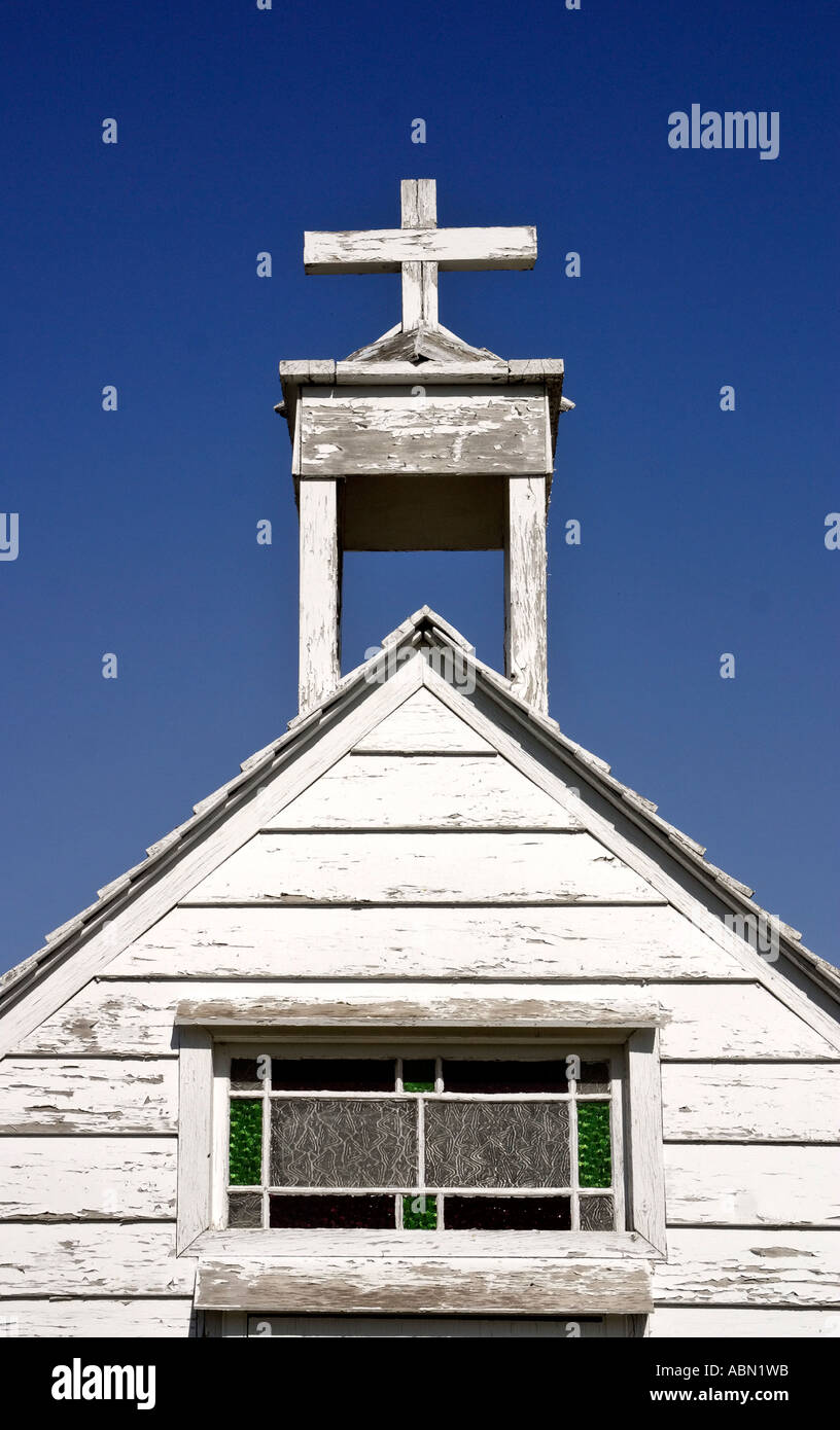 Étage supérieur d'une vieille église dans le Sukanen Pioneer Village au sud de Moose Jaw Banque D'Images