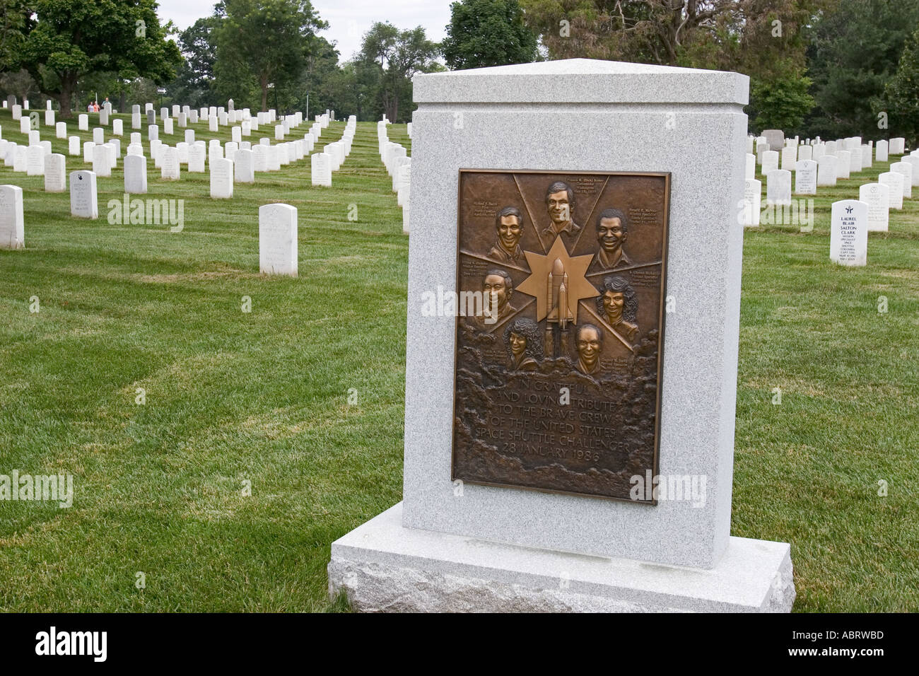 Mémorial de la navette spatiale Challenger au Arlington National Cemetery Banque D'Images