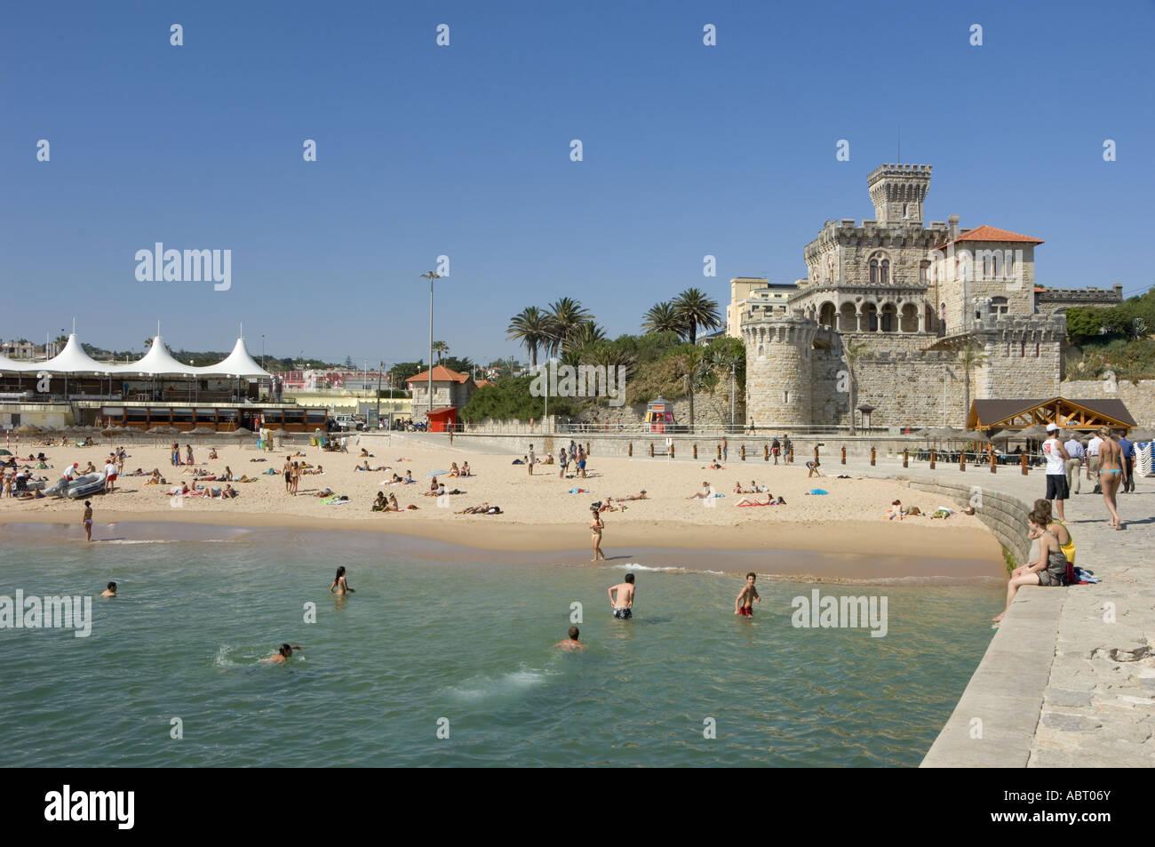 Au Portugal, la Costa de Lisboa, Estoril beach Banque D'Images