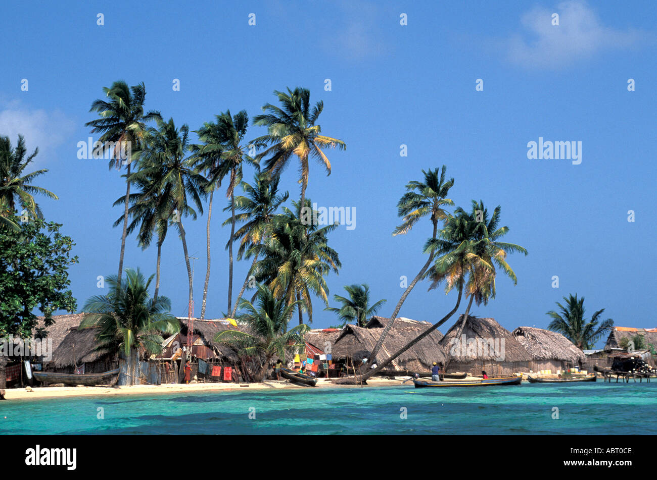 PANAMA San Blas Islands Village indiens Cuna Banque D'Images