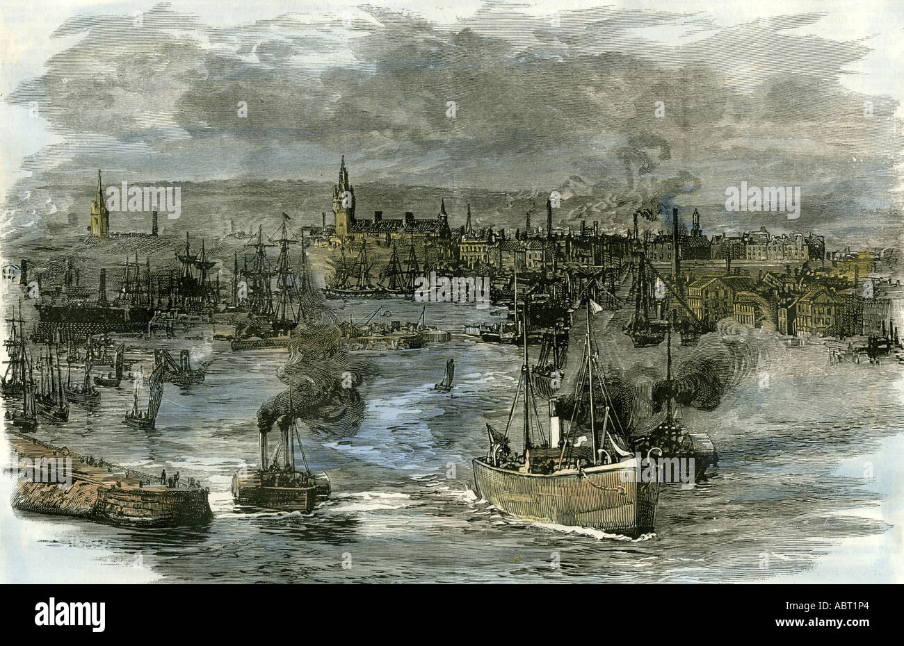 Aberdeen Victoria Docks du Port 1885 Royaume-Uni Banque D'Images