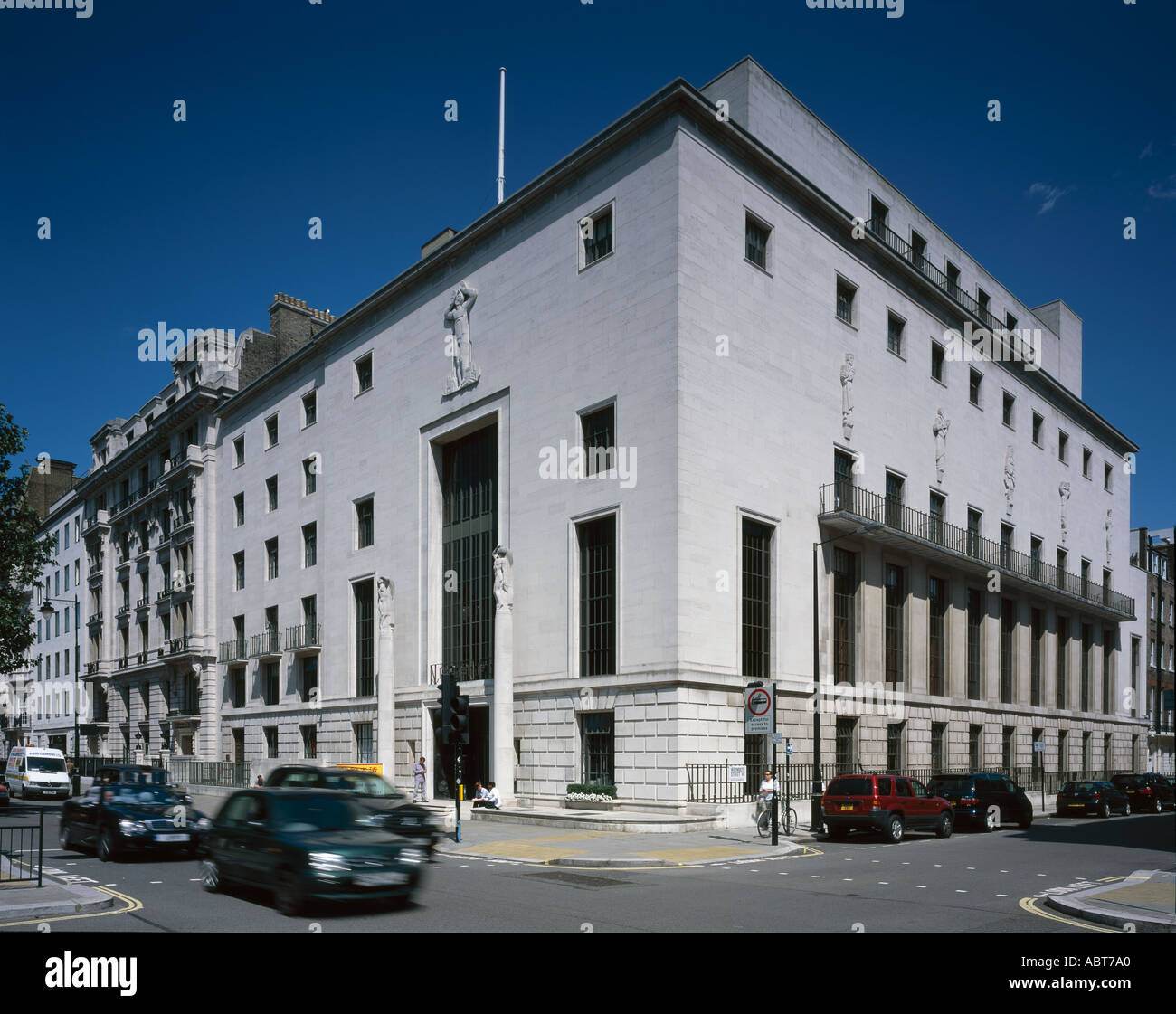 Siège de Riba, 66 Portland Place, London, 1936. Dans l'ensemble de l'extérieur. Architecte : Grey Wornum Banque D'Images