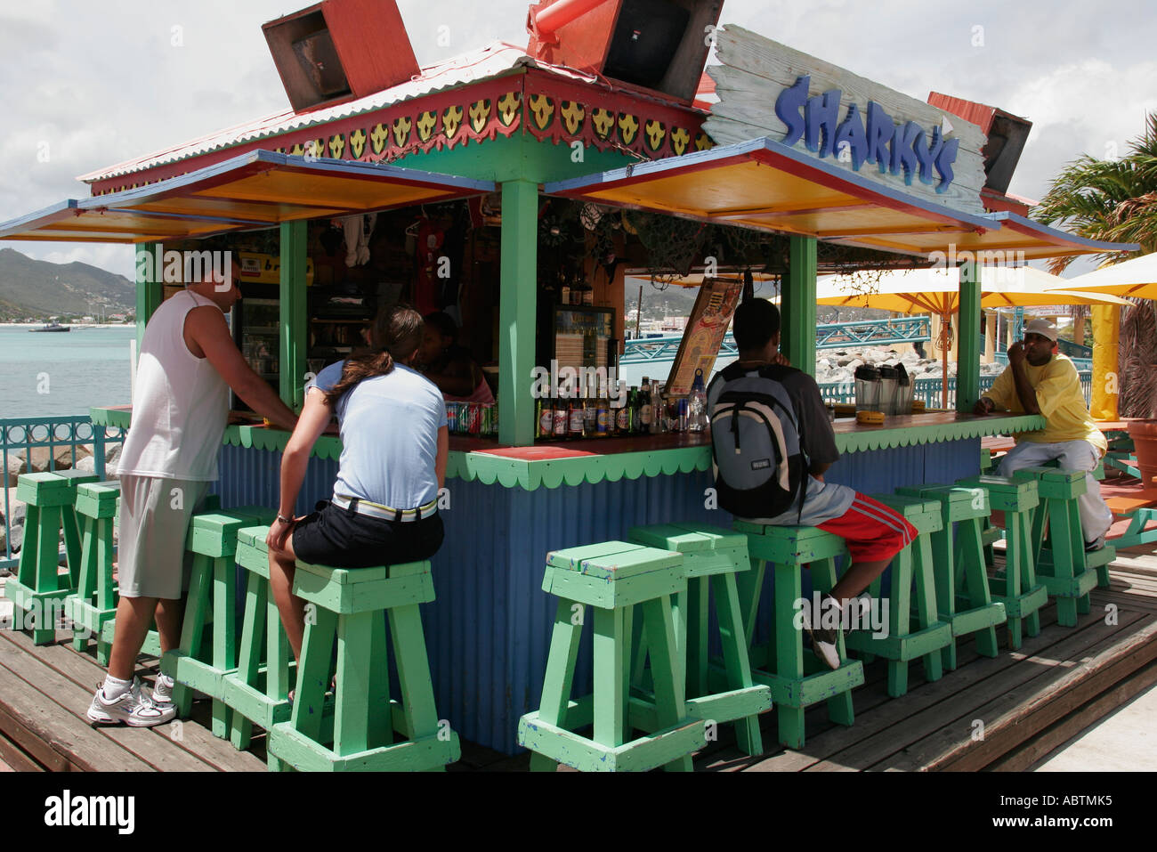 Sint Maarten,St.,Antilles néerlandaises,Antilles néerlandaises,Antilles néerlandaises,Iles Leeward,Mer des Caraïbes,eau,tropical,partage l'île avec Saint Martin,Français,Grande Baie,Philip Banque D'Images