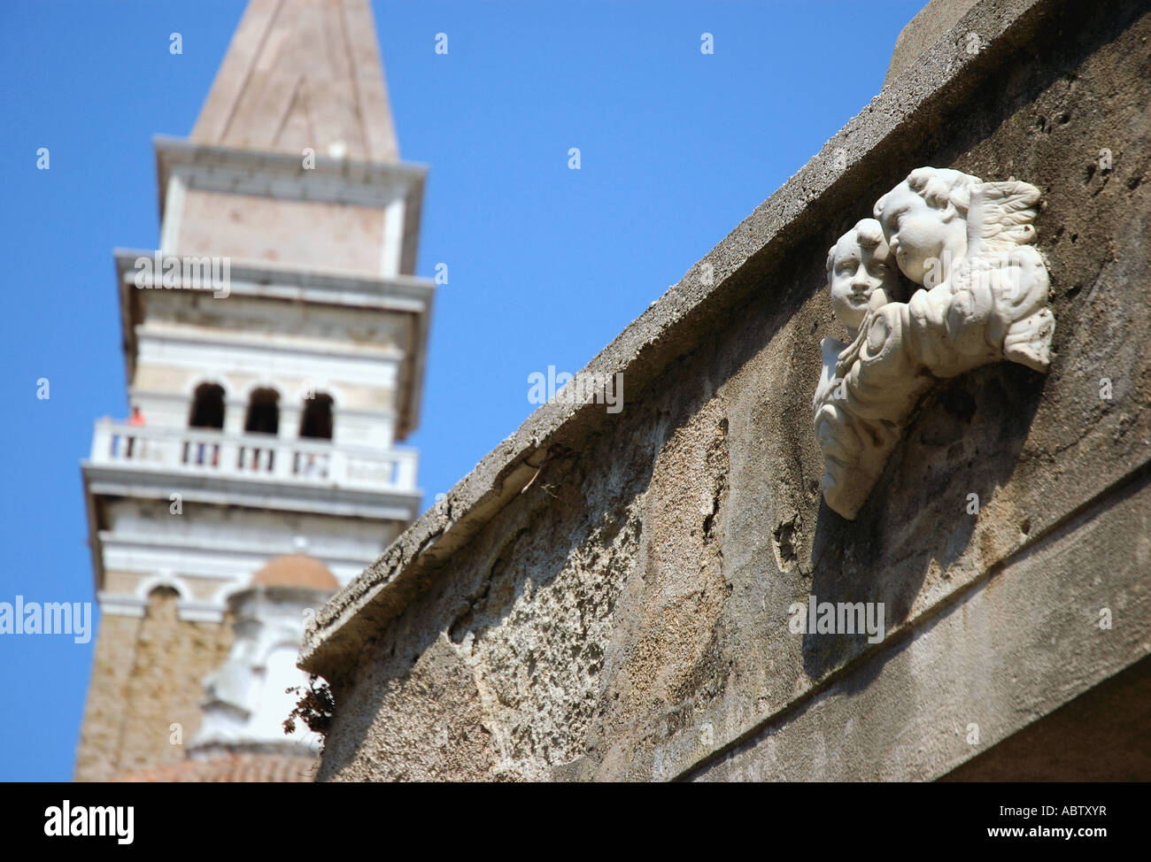 La cathédrale St George Piran Slovénie Primorska Istria ancien ex-Yougoslavie Istra Istrie slovène à l'est l'Europe de l'Est Banque D'Images