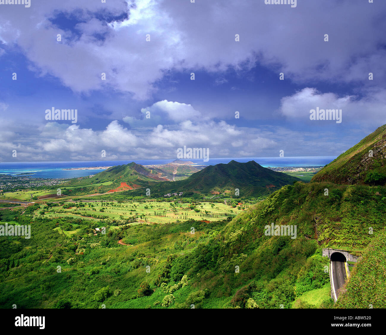 USA - New York : La vue de Pali sur Oahu Banque D'Images