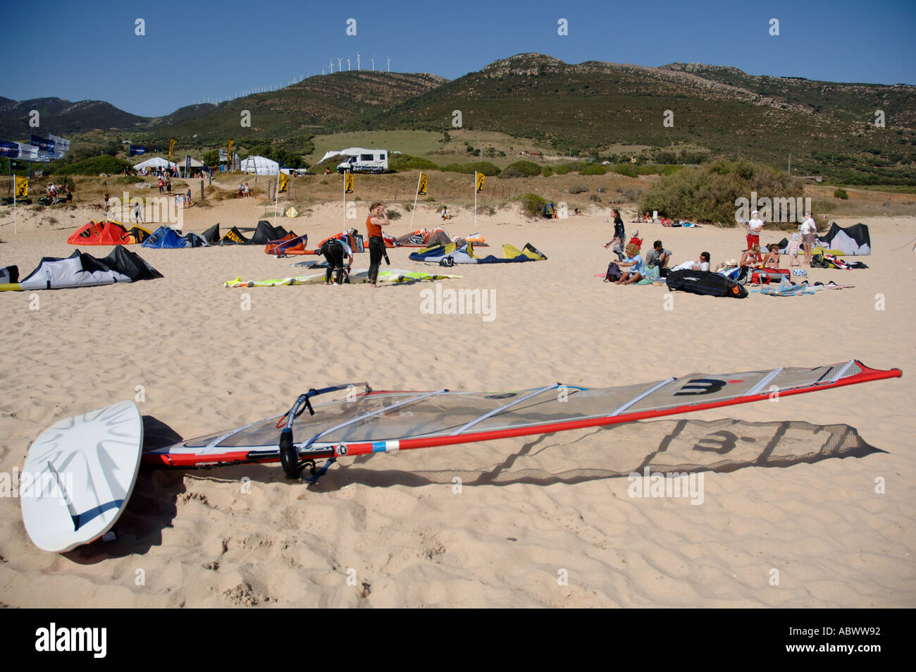 Planche à voile tarifa cadiz andalousie espagne Banque D'Images