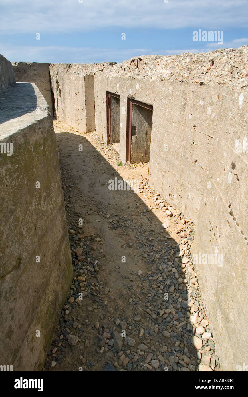 Bunker et tranchées allemands pointe du hoc, Normandie, France Banque D'Images