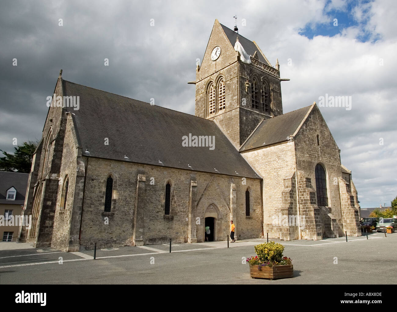 Modèle de John Steele Paratrooper USA 82nd Airborne sur le clocher de l