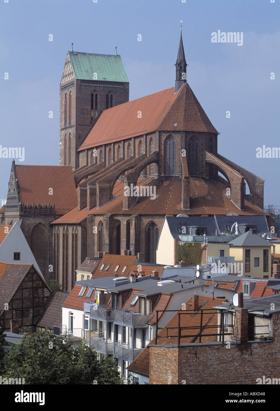 Wismar, Saint Nicolas, Kirche über der Altstadt von Ost-Süd-Ost Banque D'Images