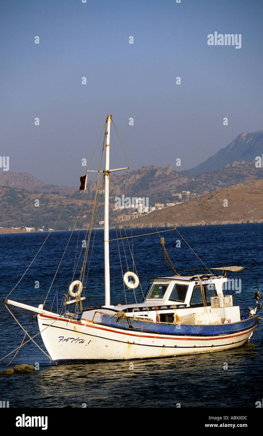 La côte égéenne de la Turquie péninsule de Bodrum Yalikavak Banque D'Images