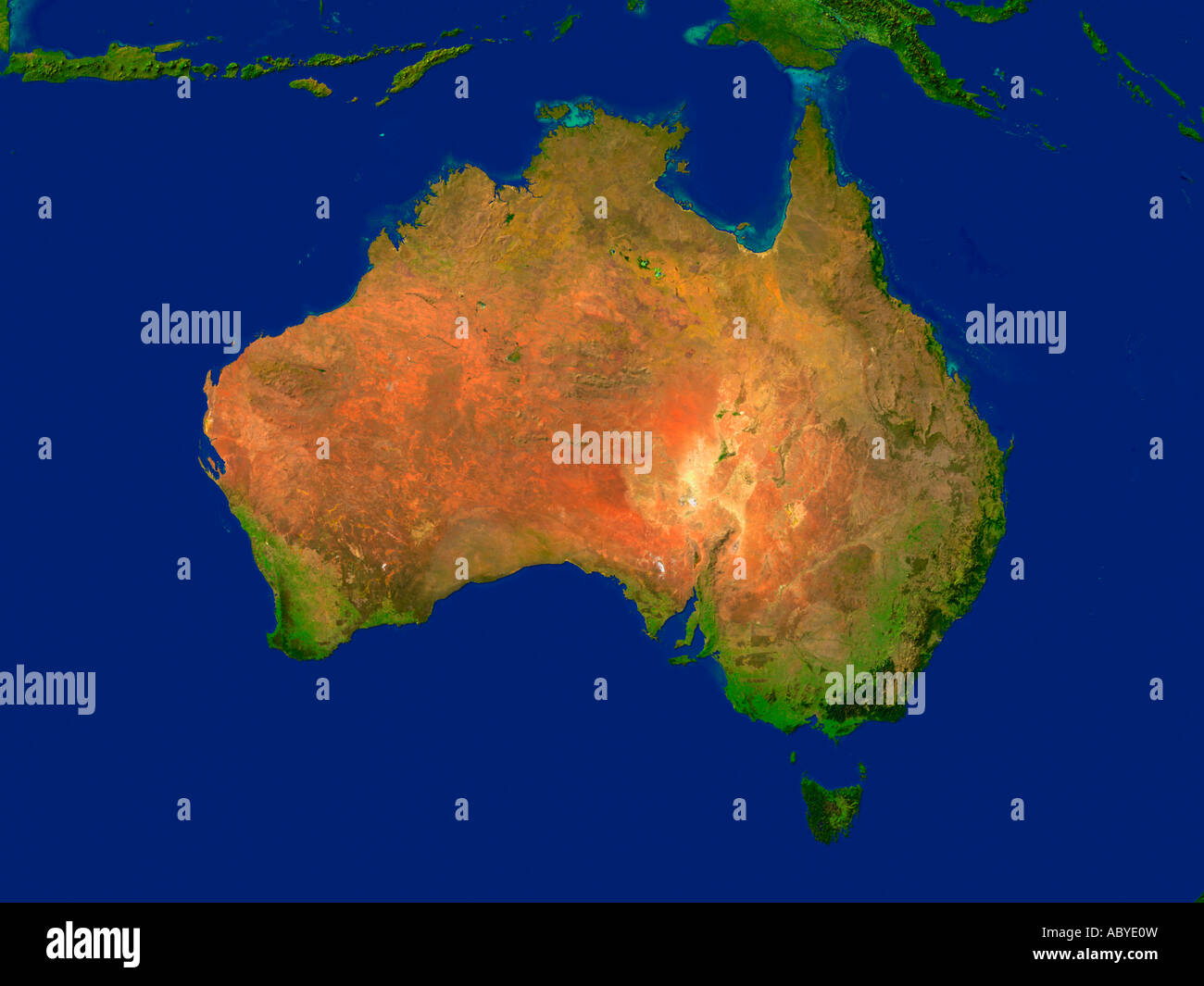 Image satellite de l'Australie Banque D'Images