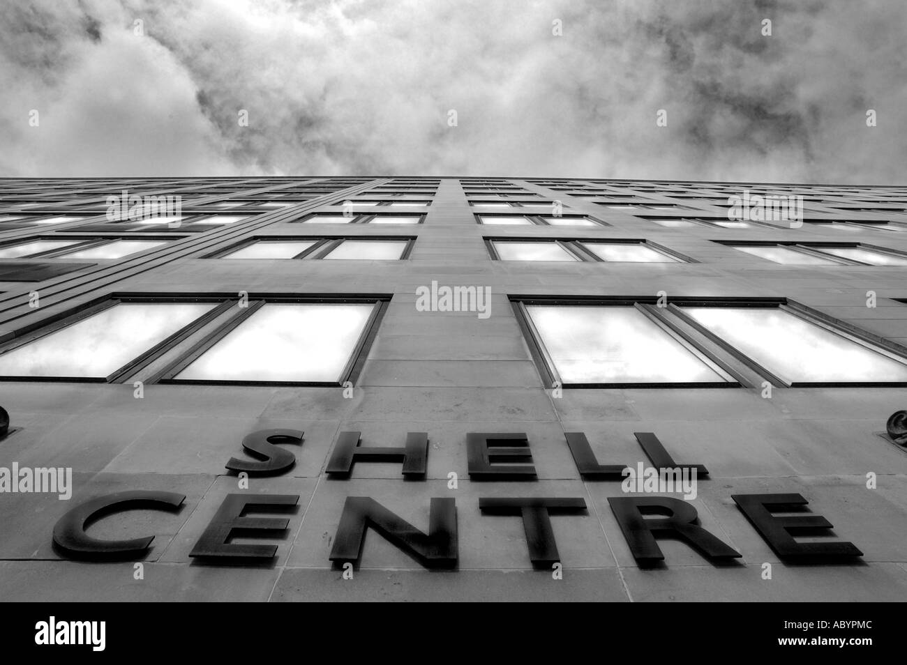 Paysage en noir et blanc, Shell Centre, Londres, Angleterre, RU, FR. Banque D'Images