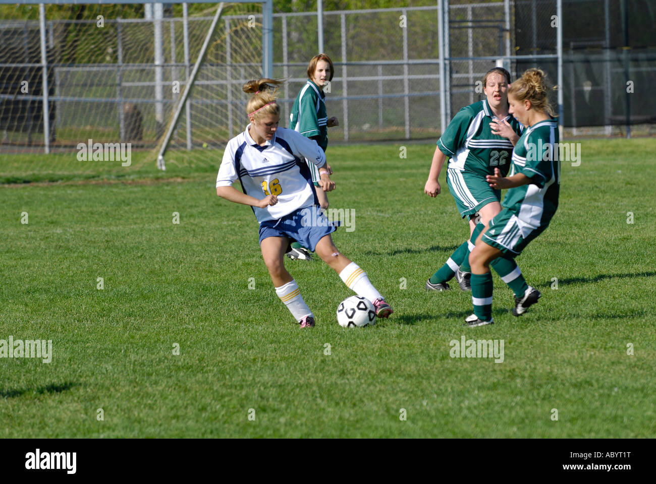 Action soccer Girls High School Banque D'Images