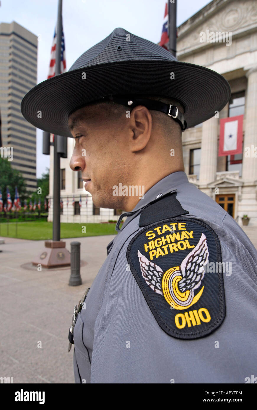 L'agent de police de l'État du cavalier pour l'état de l'Ohio OH Banque D'Images