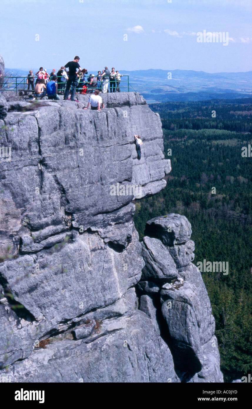 Szczeliniec Wielki montagne dans les Sudetes, Pologne Banque D'Images