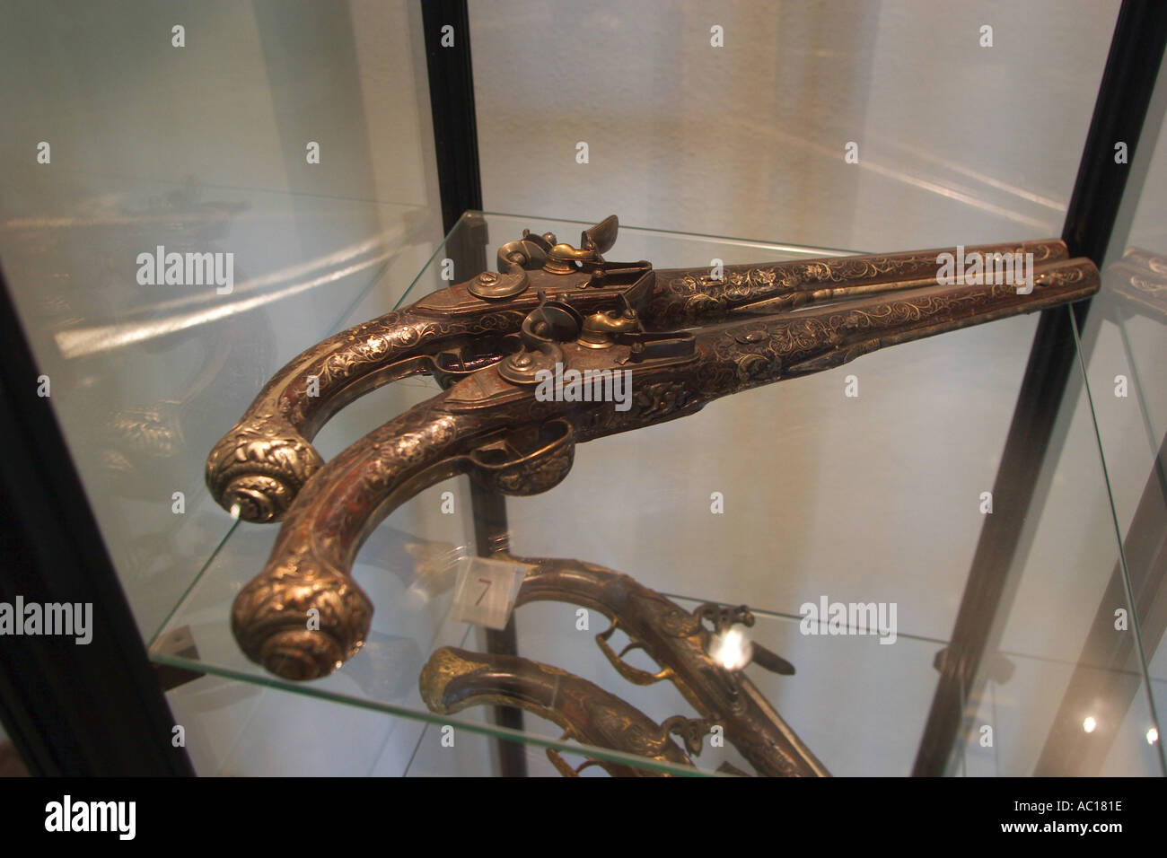 Vieux pistolets dans le musée dans le château de Bled en Slovénie Banque D'Images