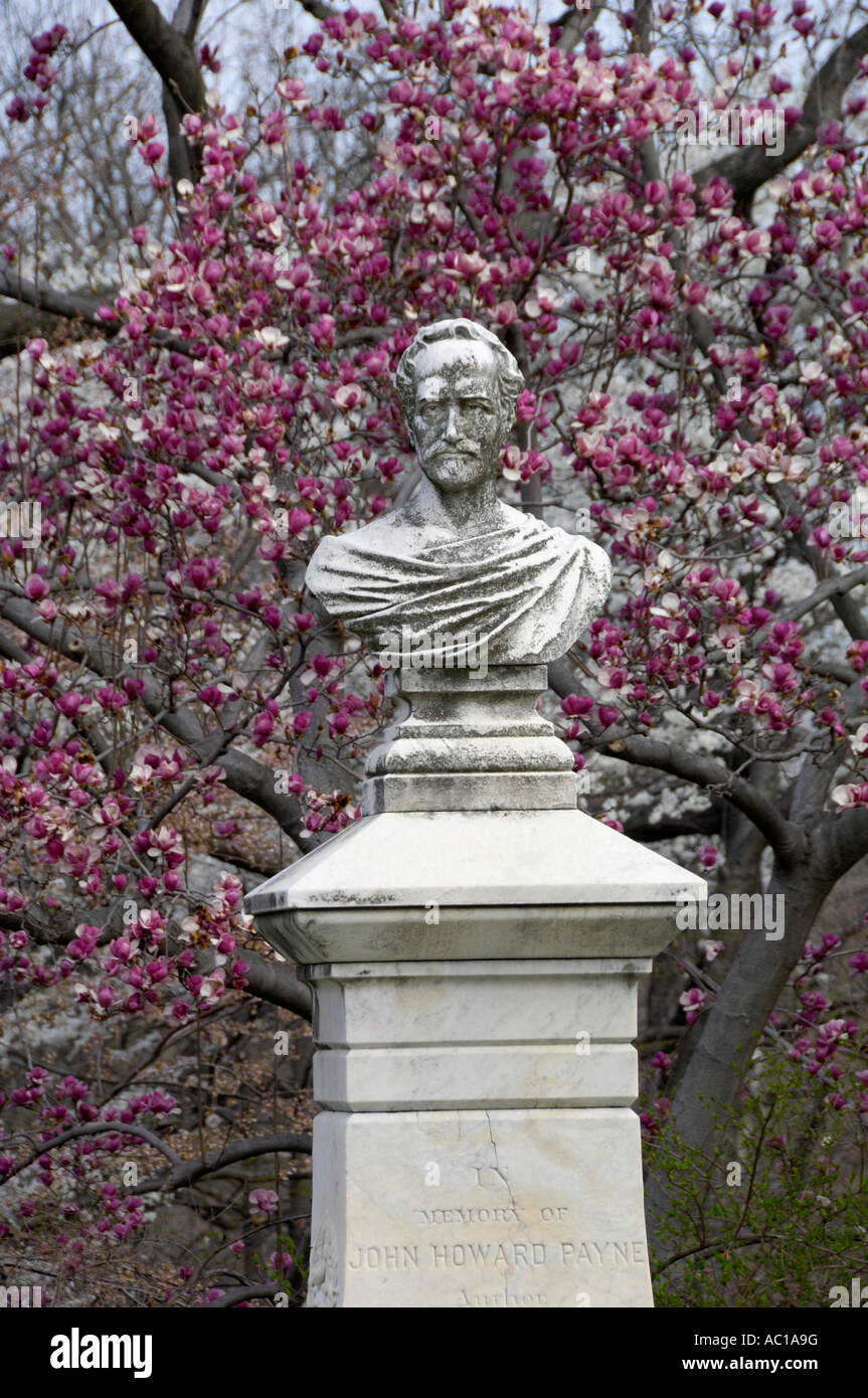 John Howard Payne buste dans le cimetière d'Oak Hill, près de Georgetown Washington DC USA Banque D'Images