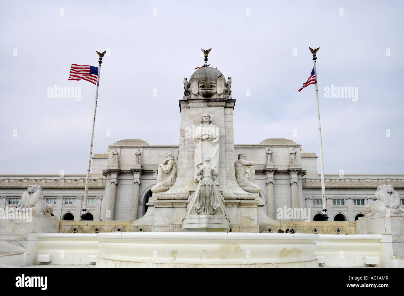 Fontaine de Colomb en dehors de Union station Washington DC USA Banque D'Images