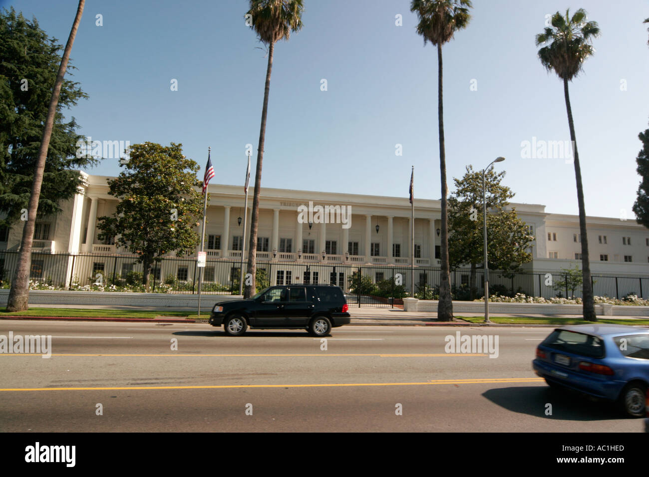 Hollywood California USA Tribune entertainment building comme vu dans Independance Day film film que la Maison Blanche Banque D'Images