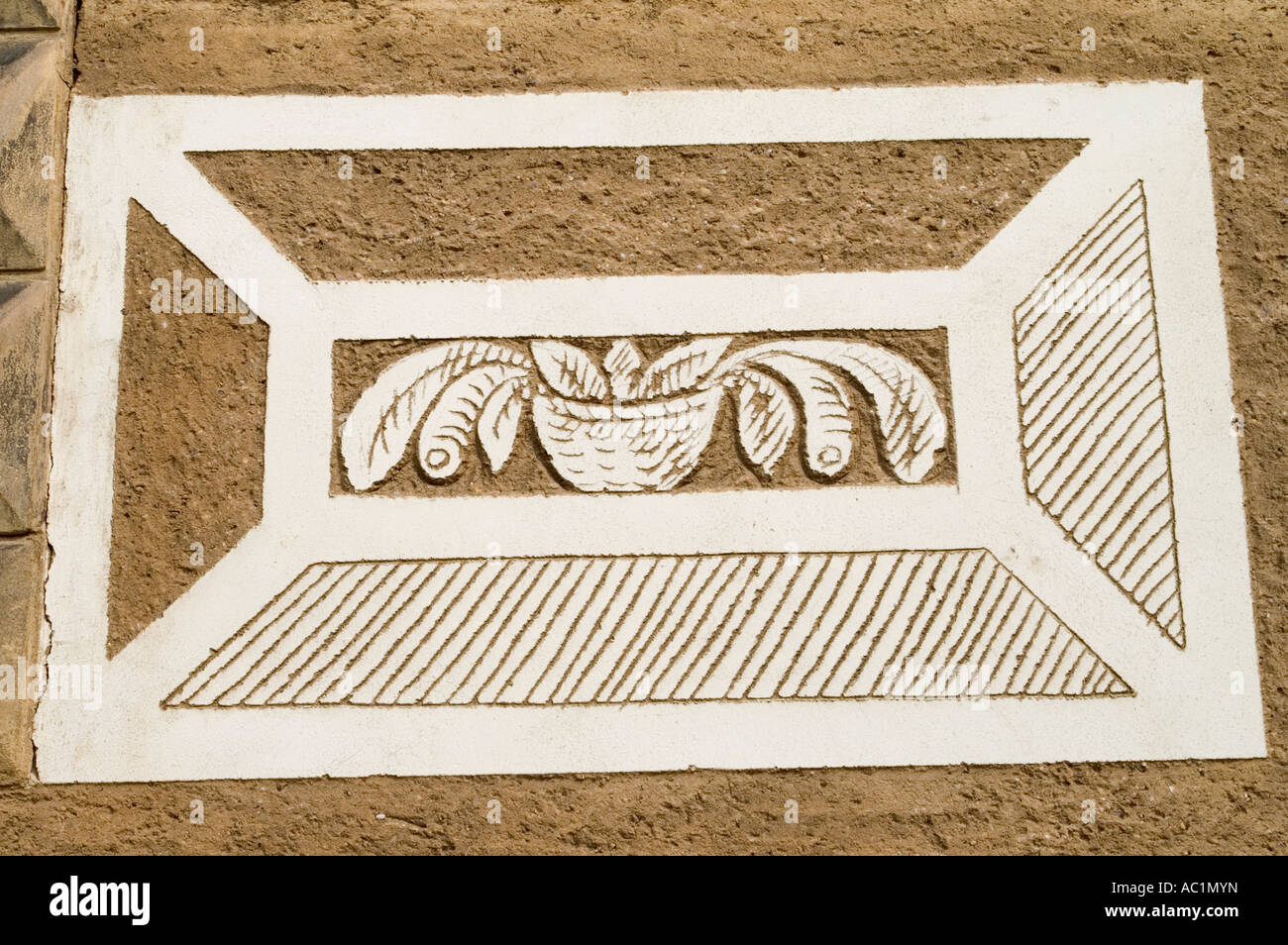 Close up de décoration de Litomysl château en technique sgraffite Banque D'Images