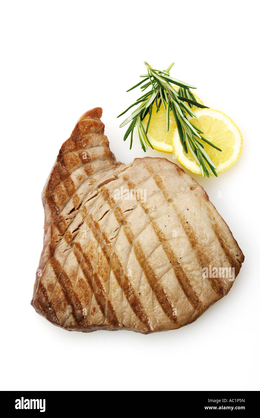 Steak de thon grillé, close-up Banque D'Images