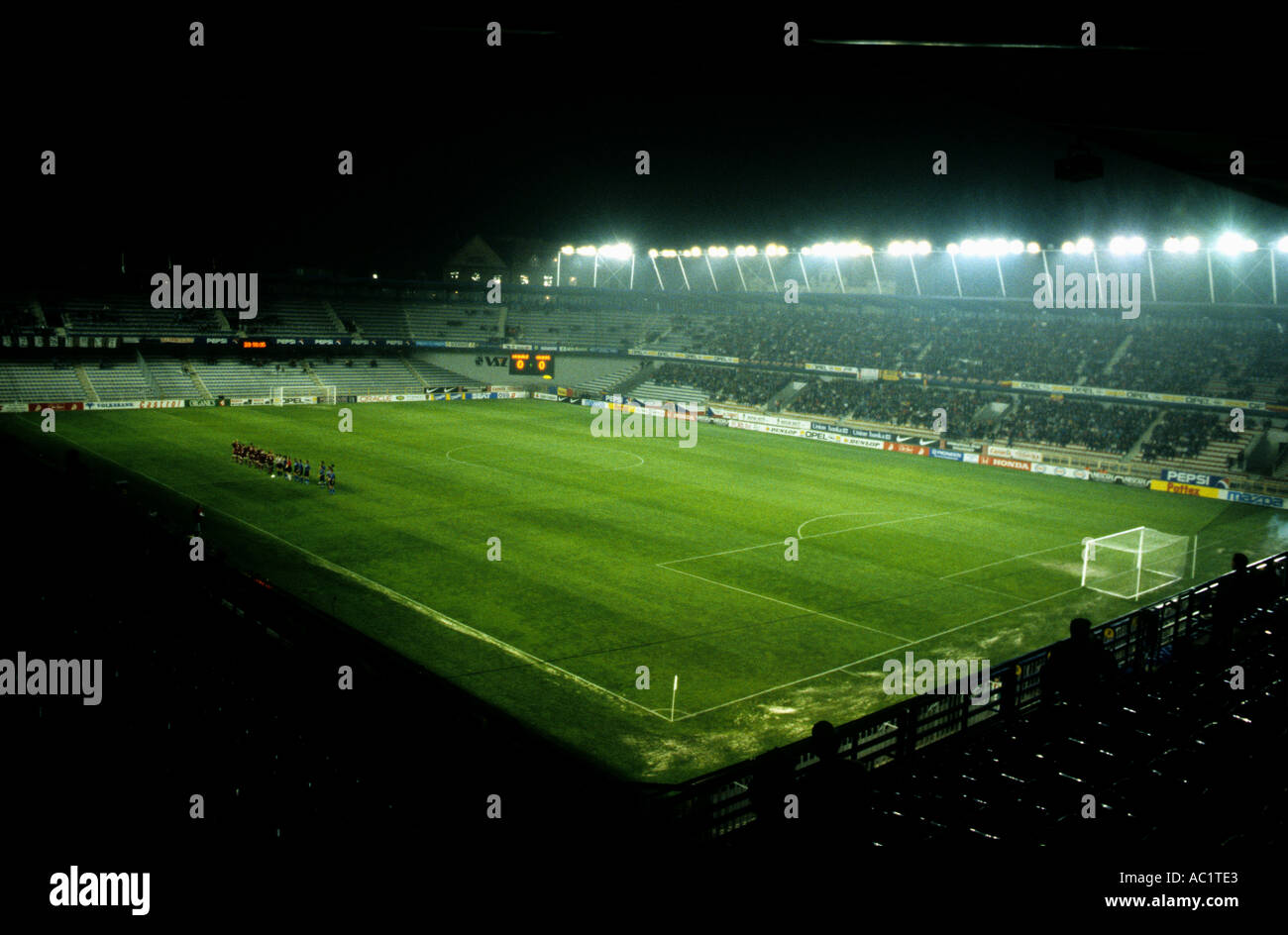 Le Sparta Prague jouant à la maison contre Graz dans un match de Coupe UEFA, Prague, République tchèque. Banque D'Images