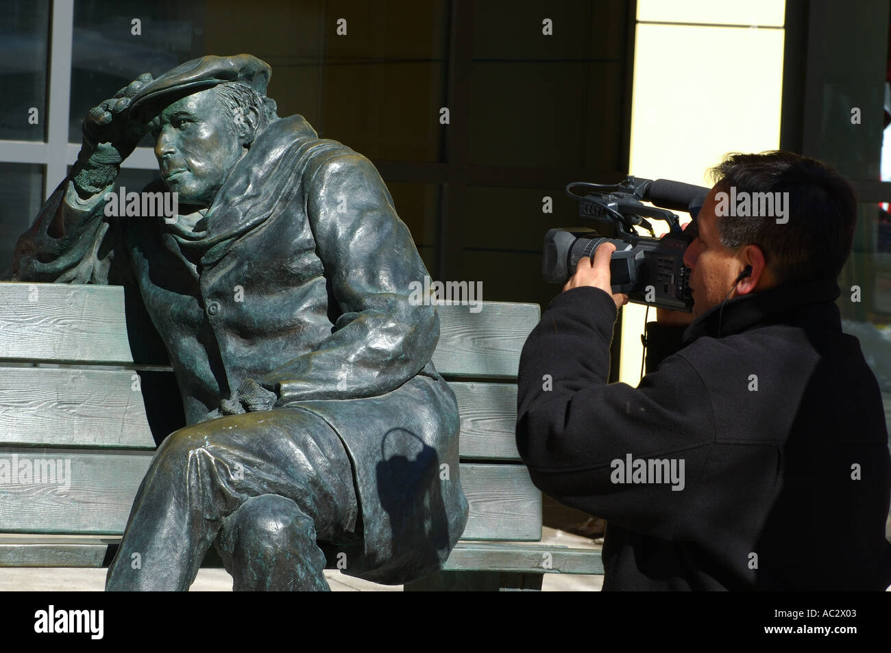 Vidéographe tournage Glenn Gould à SRC à Toronto Banque D'Images