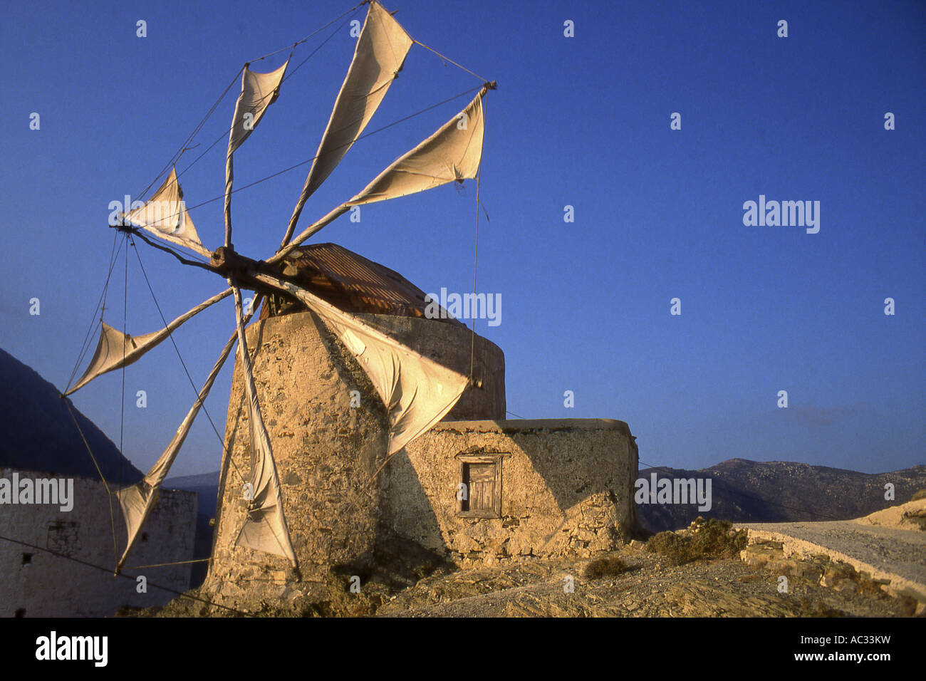 Moulin à Karpathos, Grèce, Krpathos Banque D'Images